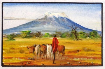 am Fuß des Kilimanjaro aus Afrika Ölgemälde